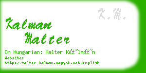kalman malter business card
